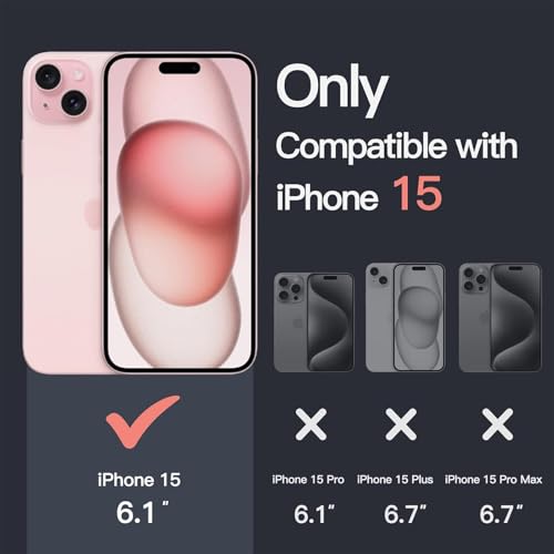 JETech Magnetic Case for iPhone 15, Clear/Pink by JETech - Used condition - Image 2