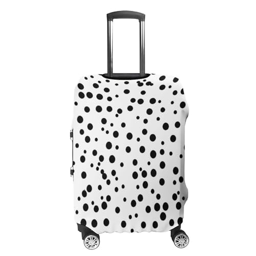 Luggage Covers Anti-Scratch Suitcase Cover Black And White Polka Dot Washable Elastic Suitcase Protector Travel Luggage Protector Covers Carry On Luggages Cover L (26-28 inches)4
