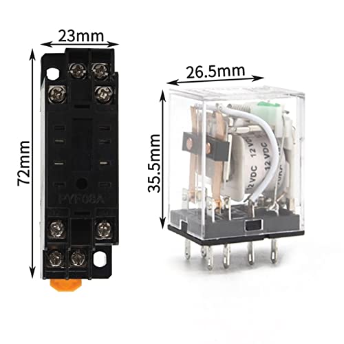 Relais intermédiaire HH52P DC 24V avec embase PYF08A à 8 broches