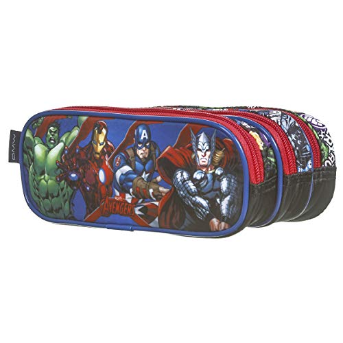 Estojo com 2 Divisórias, Os Vingadores, DMW Bags, 11602, Colorido