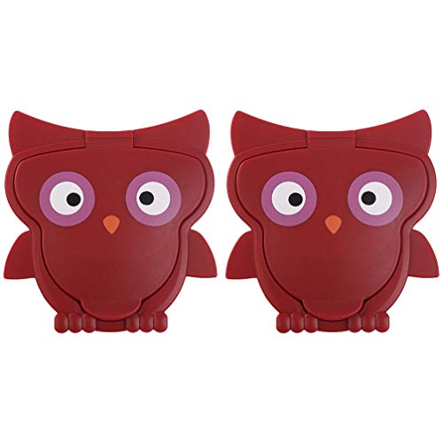 2 Piezas Tapas de Caja de Limpieza a Prueba de Polvo Forma de Búho Cubierta de Dispensador de Pañuelos Húmedos Bolsa de Limpieza Tapa de Boca para Toallita de Belleza para Bebés (Rojo Oscuro)