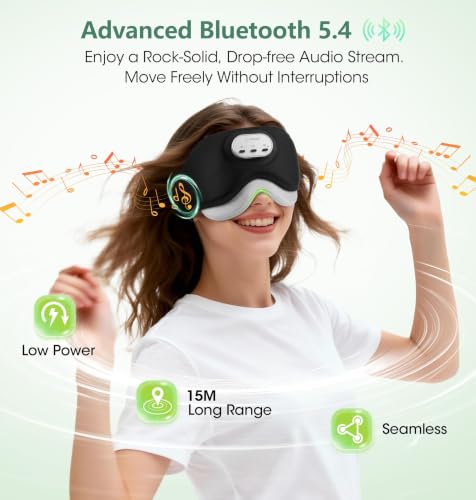 LC-dolida Bluetooth Sleep Eye Mask for Women Men Voice Control Bamboo Cotton Headphones - image 6