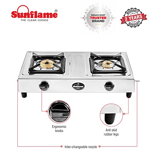 sunflame shakti 2 burner glass top