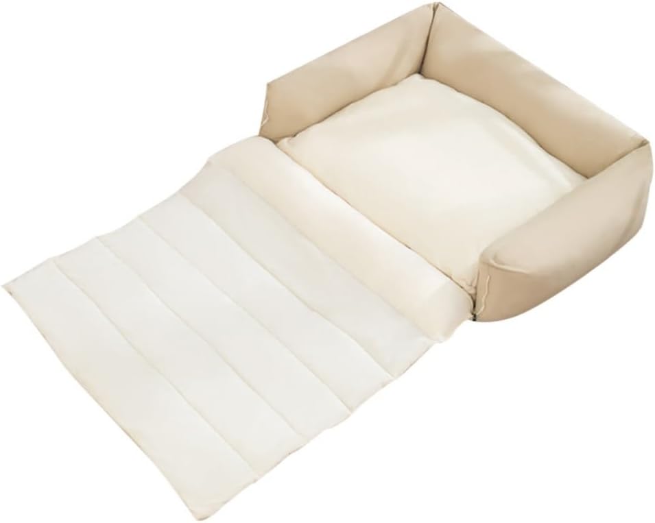 Dog Bed Dog Kennel Autumn and Winter Warm Detachable Pet Kennel Creative Thickened Large Dog Bed with Roof Dog Kennel Pet Bed (Color : Beige, Size : Medium) (Gray Small)