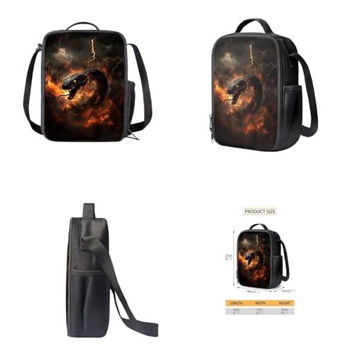 Ystardream Crazy Snake Bookbag for School Boys Backpack With Lunch Box Large Capacty School Backpack for Teens Children Elementary School Student,School Bag Set with Water Bottle Sleeve 17 inch4