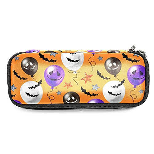 Trousse à crayons Halloween orange pour l'école des garçons et filles 19 cm