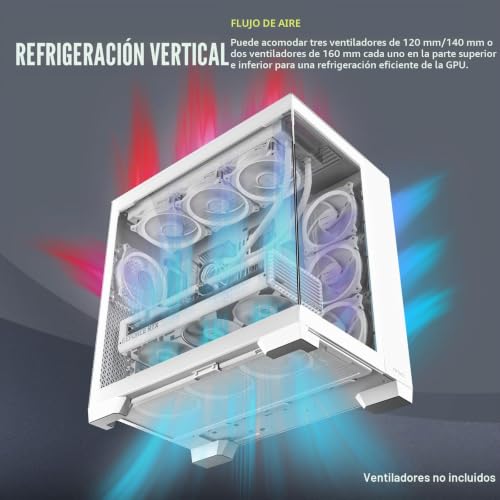 Caja PC doble cámara Antec C8 Blanco con cristal templado y puerto Tipo C frontal 3