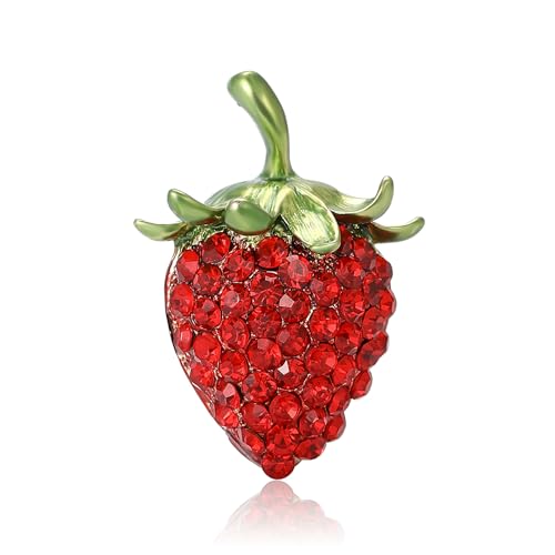 Image of Enamel Fruit Brooch for Women Rhinestones Fruit Lapel Pin Elegant Fruit Brooches Jewelry Gift, Perfect for Dresses Hat Bag