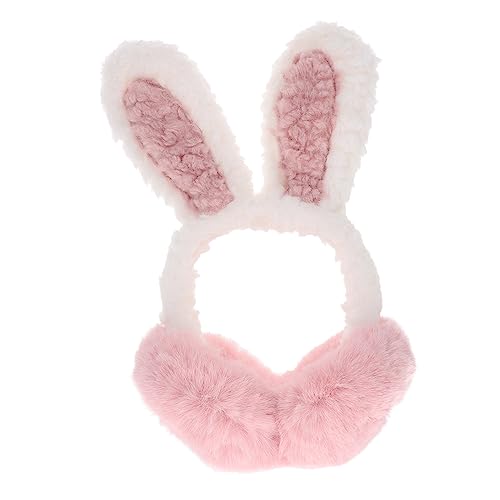 PartyKindom Protective Winter Ear Muffs for Boys and Girls Pink Bunny Earmuff for Toddlers Warm Comfortable