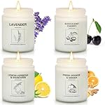 Soy Wax Scented Candle Gift Set, 4 Pack Lavender, Orange & Lemon Scents, Long Lasting Aromatherapy Candles for Home, Relaxing Gifts for Women, Perfect for Holiday, Thanksgiving & Christmas