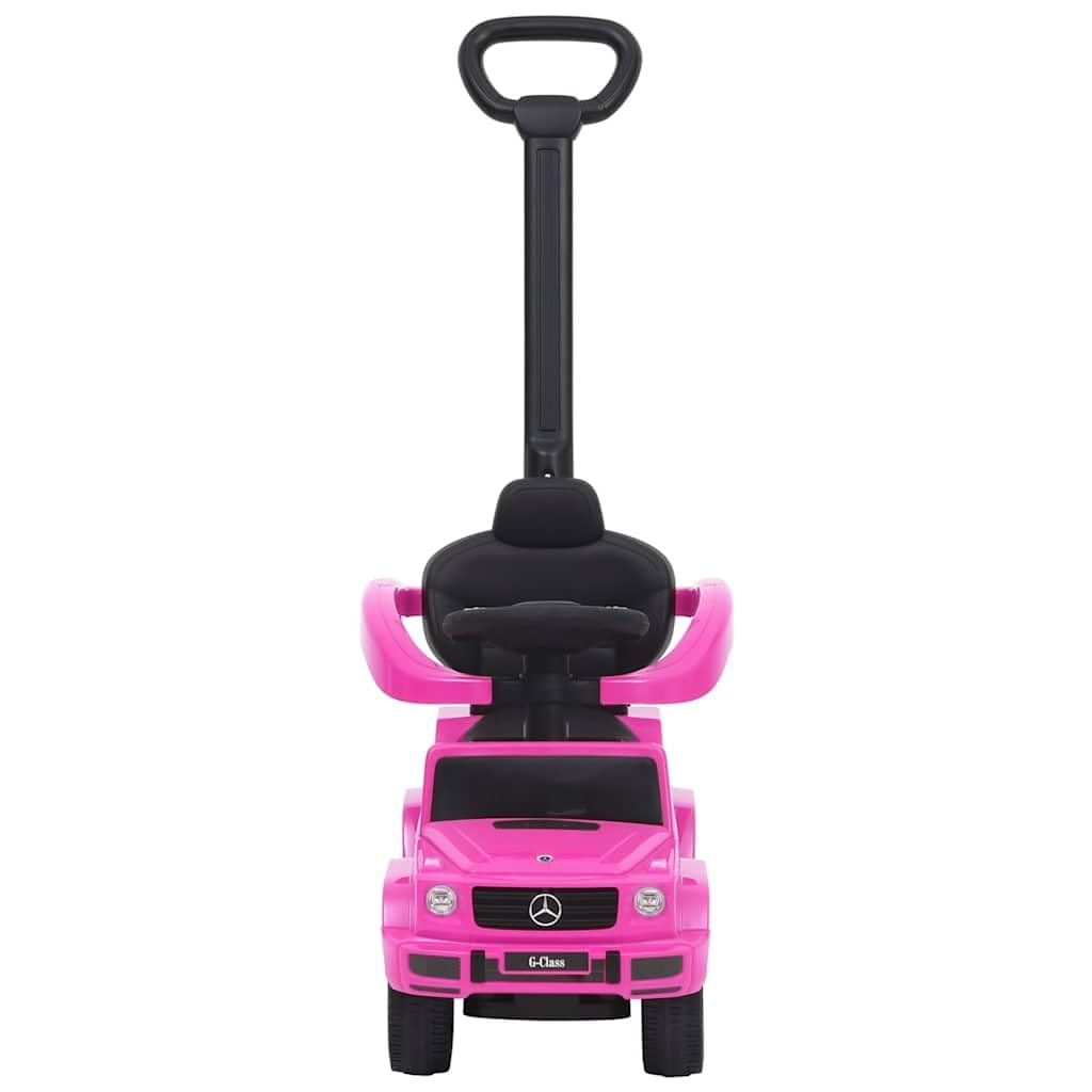 Rutschauto G63 Rosa mit Lenkrad, Sitz und Schiebebügel, Babywalker Kinderfahrzeug aus Kunststoff mit Staufach, 25 kg belastbar, für Kleinkind 12 36 Monate drinnen draußen