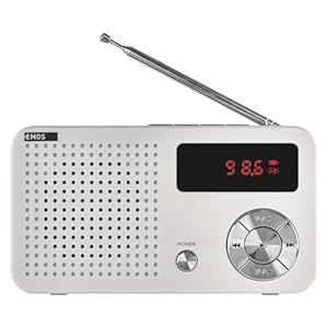 EMOS E0086 Tragbares Digitales FM-Radio Weiß/Grau