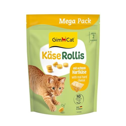 GimCat Käse Rollis - Getreidefreier und vitaminreicher Katzensnack mit echtem Hartkäse - 1 Beutel (1 x 425 g)