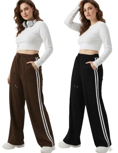 diaz Women Jogger Pants | Cotton Stretchable Joggers for Women | Stylish High Waist Track Pants | Comfortable Casual & Gym Wear Jogger Bottoms | Soft Breathable Fabric with Pockets-Pack of 2-picture-23