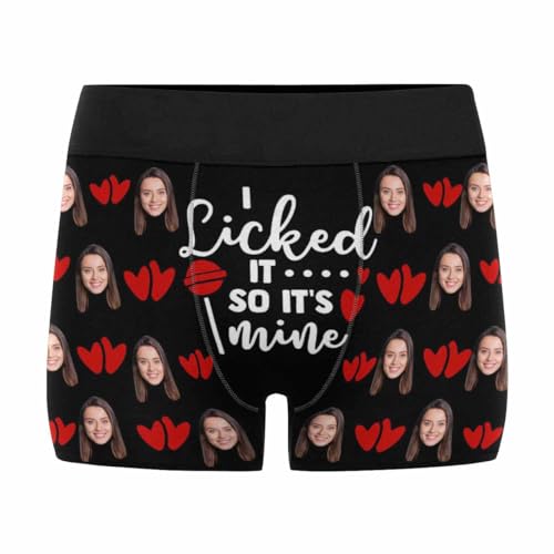 Personalized for Men Boxer Hearts 1 Funny Men's Underwear Underwear with Face for Boyfriend