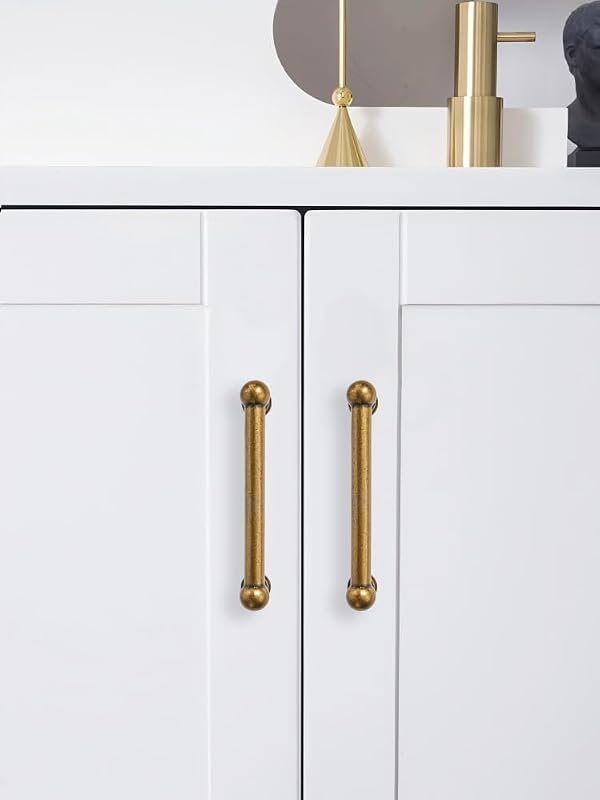 ZAUYX 10 Pack 3 Inch Hole Center Antique Brass Cabinet Pulls 100% Solid Heavy Duty Dresser Pulls Cabinet Drawer Pulls for Kitchen Cupboard Hardware by ZAUYX - Image 4