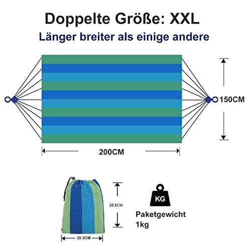Hängematte interGo 200 x 150 cm aus Baumwolle für Innen und Außen