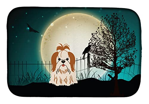 Tapis de séchage ultra absorbant Shih Tzu Halloween rouge 14x21 Caroline's Treasures BB2277DDM