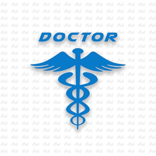 Image of Doctor Stickers for Car - Doctor Logo Reflector Sticker for Car, Waterproof Sticker, Size 10.5cm x 10.5cm (Pack of 2) (Blue)