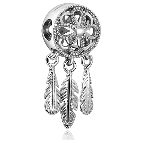 Annmors Jewelry Spiritual Dream Catcher Charms for Woman-925 Sterling Silver Dangle Pendant Bead,Girl Jewelry Beads DIY Gifts for Women Bracelet & Necklace Cover