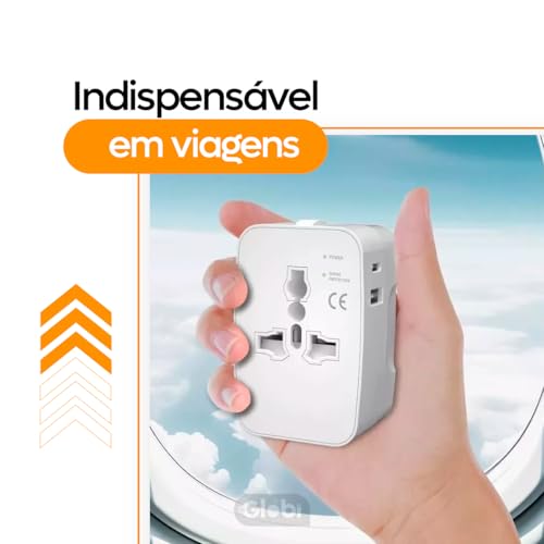 Adaptador De Tomada Universal 2 Saídas: USB + USB-C (PD), Para Até 150 Países, Usb 3.0, EUA, JP, UK,