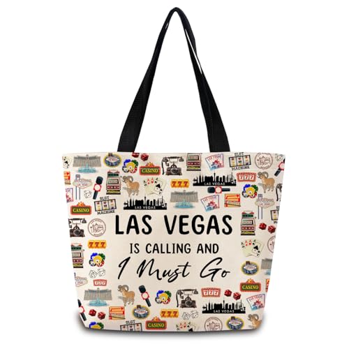 Bolso tote 'Las Vegas Is Calling', bolso de hombro y mano estético, ligero y lavable, ideal para compras y viajes, regalo para mujeres y amigas miniatura 1