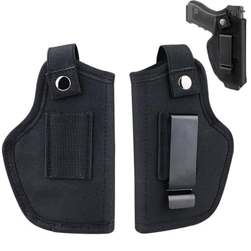 KAIYAYA Holster,2 Pièces Noir Holster Cuisse,Tissu Oxford Étui en Cuir,Porte Pistolet pour Hommes,Femmes,Intérieur,Extérieur,Convient a La Plupart Des Tailles d'Armes de Poing