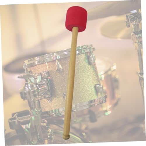 Maza grande para bombo con mango de madera y espuma roja miniatura 6