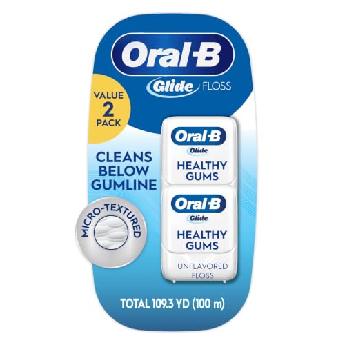 Oral-B Glide Healthy Gums Unflavored Dental Floss, Value 2 Pack (50m Each) - image 1