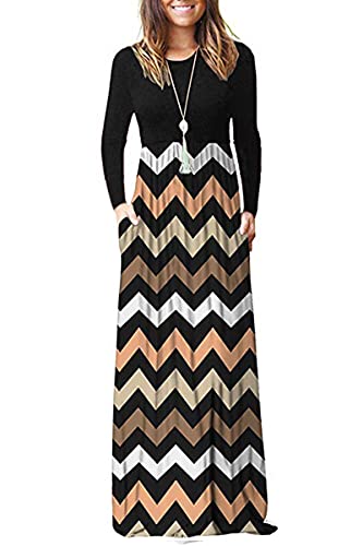 Image of AUSELILY Women's Classic Long Sleeve Dress Loose Plain Long Casual Maxi Dresses with Pockets 2026