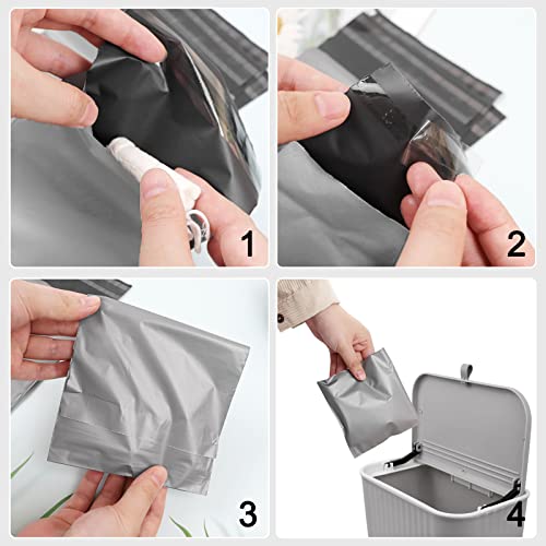 Image of Sanitary Napkin Disposal Bags Pack of 200,Sanitary Disposal Bags Gray Opaque Bags 5x8 inches Feminine Personal Disposal Bags For Tampons,Sanitary Pads,Sanitary Liners(with 2pcs Storage Bag)