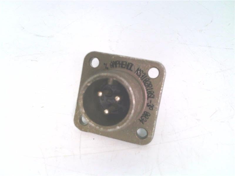AMPHENOL 10-190211-03P Conn Cylindrical Circular PIN 3 POS Solder Cup ST Box Mount 3 Terminal 1 Port