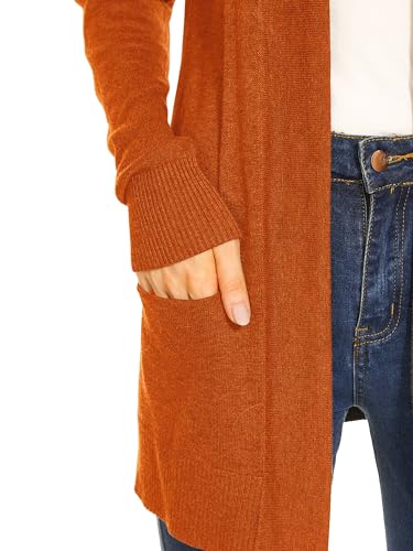 Image of Spicy Sandia Women's Basic Open Front Long Cardigan Sweaters with Pockets | Capsule Wardrobe Essentials, Early Fall 2026 Trendy