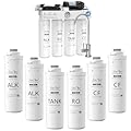 SimPure T2-600A Alkaline Reverse Osmosis Water Filter System, Comes with Extra 6 Replacement Cartridges Filters (1-Year Replacement Filter Set)