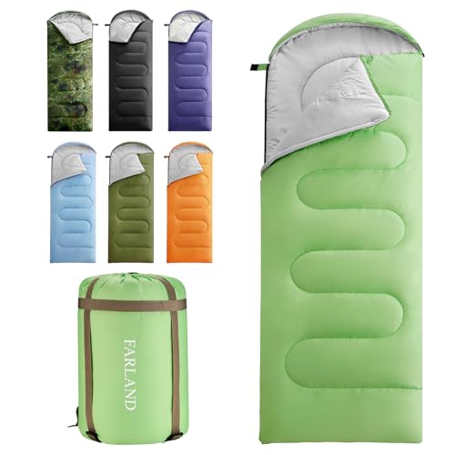 FARLAND Sleeping Bags 30℉ for Adults Teens Kids with Compression Sack Portable and Lightweight for 3-4 Season Camping, Hiking,Waterproof, Backpacking and Outdoors