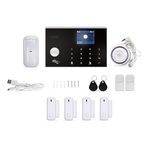 Splenssy Alarma Inteligente 2g/Wifi Ty Sistema De Alarma Inalámbrico Para El Hogar Pantalla Táctil A Color De 2,4 Pulgadas Panel De Alarma Control Remoto Smart Life Y Sensor De Alarma De Aplicación Ty