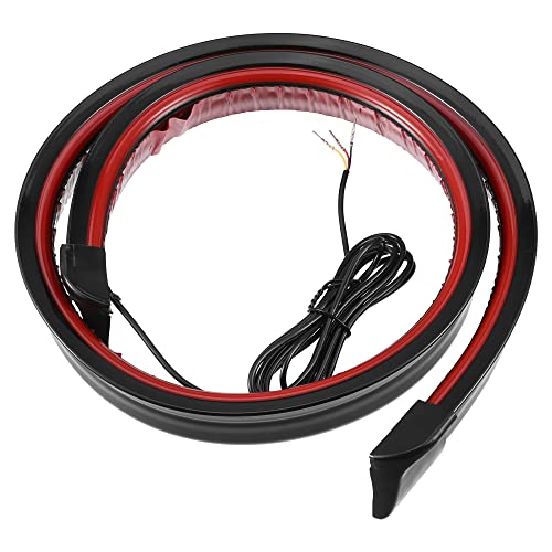 A ABSOPRO Universal Car Spoiler with Red LED Brake Light 47.2inch/1.2m Car Trunk Spoiler Lip Kit Car Tail Light Strip Bar Spoiler Rubber Black