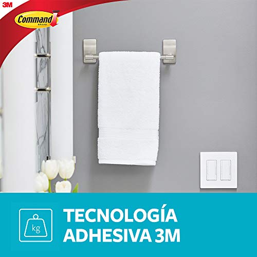 Command Hand Towel Bar, Satin Nickel, 1-Towel Bar (BATH41-SN-ES), Organize your dorm