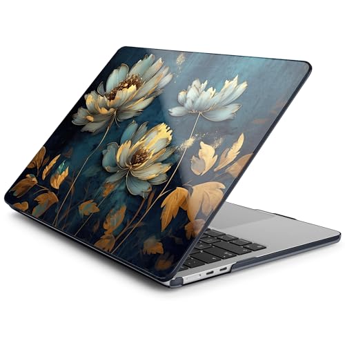 Funda MacBook Air 13 M2 A2681 carcasa rígida de flores con protector de pantalla y teclado 3