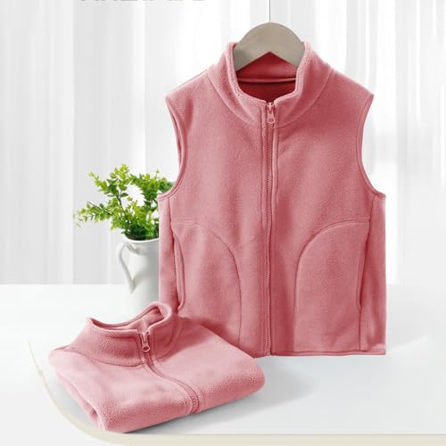 Girls Warm Fleece Vest Zip Up Sleeveless Sherpa Jackets Lightweight Soft Fuzzy Vests with Pockets Furry Outerwear2