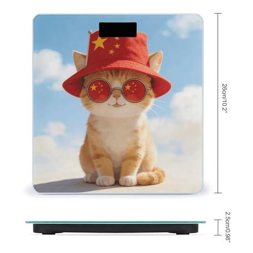 Báscula Digital de Baño con Diseño de Gato con Sombrero Patriótico miniatura 2