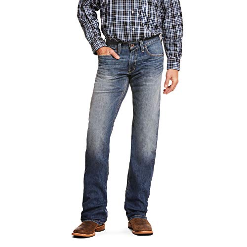 ARIAT Men's M5 Slim TekStretch Bookie Stackable Jean, Bluepoint