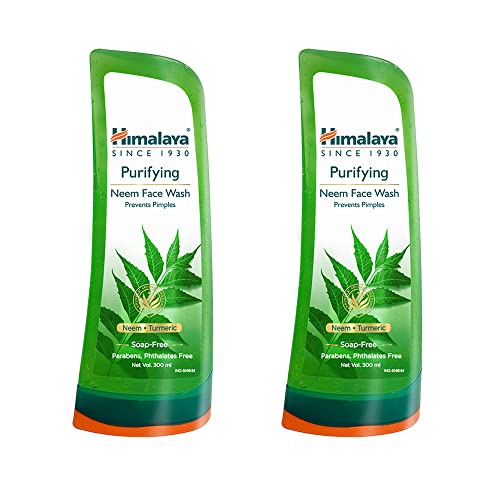 Image of Himalaya Purifying Neem Face Wash|Clears and Prevents Pimples & Acne|Made with 5 parts of Neem|New & Best Ever clinically Proven formula|Gently Cleanses|For men and women|300 ml (Pack of 2)