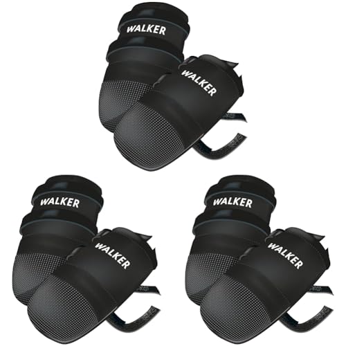 TRIXIE Wasserabweisende Hundeschuhe Pfotenschutz Walker Care, S, 2 St., schwarz- 1956 (Packung mit 3)