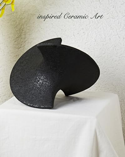 Escultura negra de cerámica hecha a mano 8.6x9.45x8.6 in miniatura 3