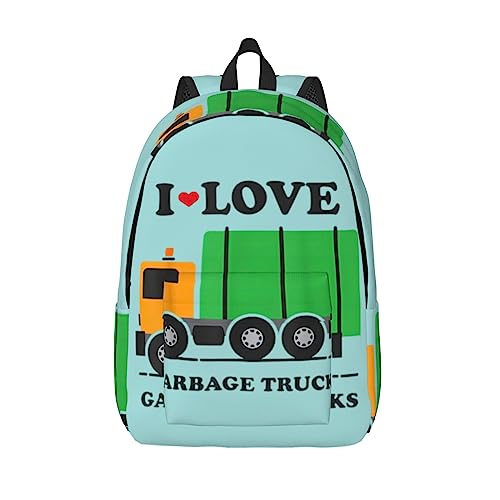 Sac à dos à bandoulière I Love Garbage Trucks taille M pour ordinateur et voyage décontracté