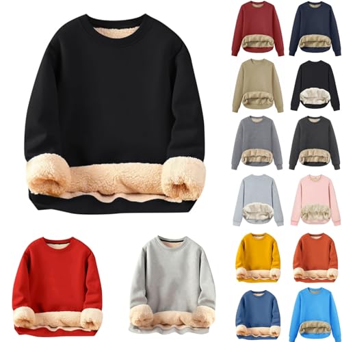 Thermo Pullover Damen Langarm Plüsch Sweatshirt Rundhals Winter Dicke Thermounterwäsche Warm Gefüttertes Pulli Große Größe Fleecepulli Einfarbig Unterhemd Weich Bequem Teddyfleece Longpullover Top Thermo Pullover Damen Langarm Plüsch Sweatshirt Rundhals Winter Dicke Thermounterwäsche Warm Gefüttertes Pulli Große Größe Fleecepulli Einfarbig Unterhemd Weich Bequem Teddyfleece Longpullover Top