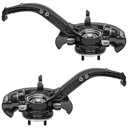 Image of Detroit Axle - 2.4L Front Knuckles Control Arms for 2003-2007 Honda Accord 2004 2005 2006 Steering Knuckles and Wheel Bearing Hub Lower Control Arms Replacement [Manual Transmission]