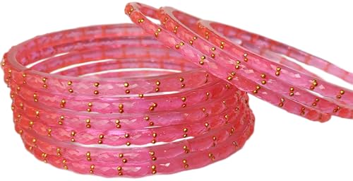 Image of JPS Plain and Glossy Finished Raindrop Glass Bangles Set for Women & Girls | Traditional Ethnic Chudi for Wedding, Party & Regular- Set of 12 Pcs of One Colour | Wedding Special