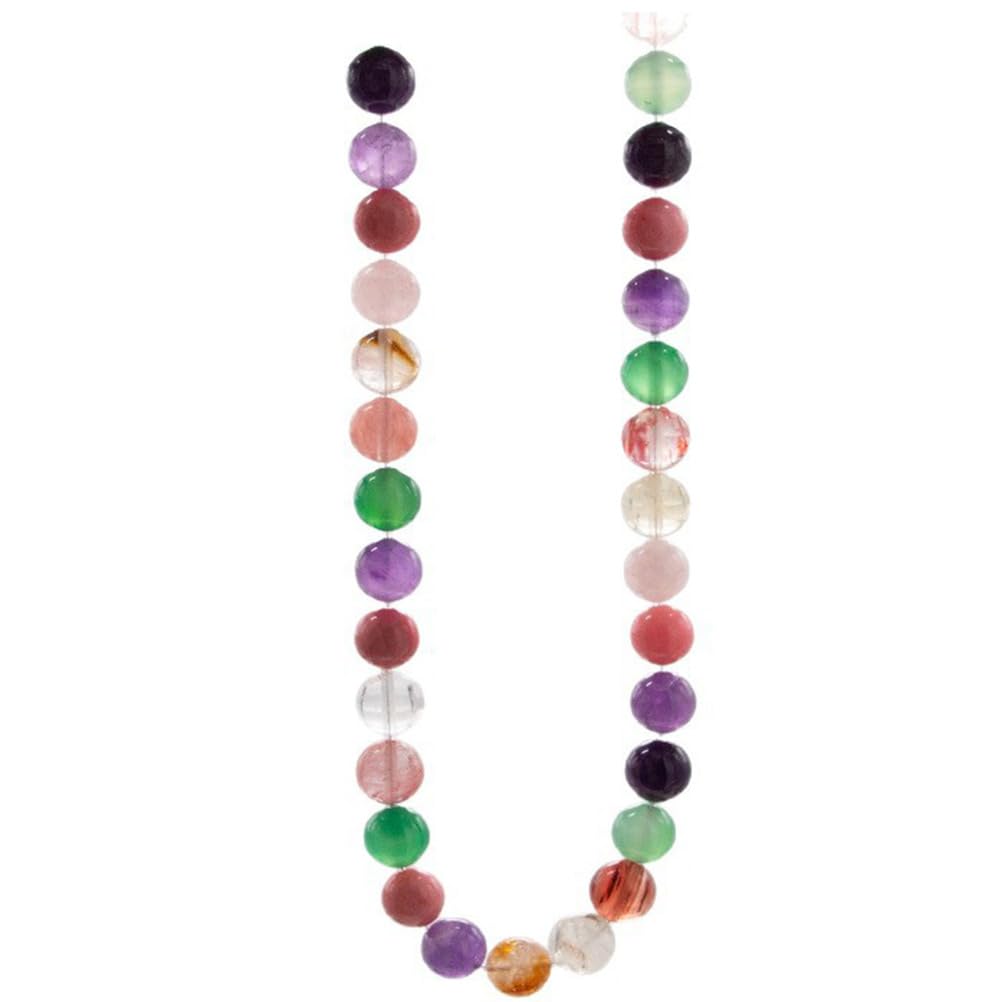Collar de Piedras Preciosas Naturales con Mezcla de Cristales de 7 Chakras Amatista, Cuarzo Rosa, Cuarzo Transparente y aventurina cornalina para Proteger el Equilibrio energético